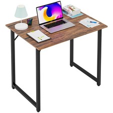PayLessHere | 32 Inch Computer Desk | Brown | Office Desk with Metal Frame, A... picture