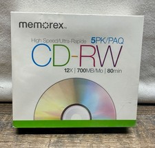 Memorex High Speed CD-RW Discs ~ 5 Pack, 12x /700MB/80 Minute: NEW picture