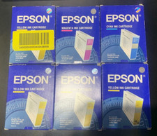 LOT Genuine Epson Yellow (4), Cyan (1), Magenta (1) NEW (expired 2005 - 2008) picture