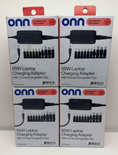 4 Pack Onn Universal 65w Laptop Chargers Adapter With 10 tips And 10 Ft Cord picture