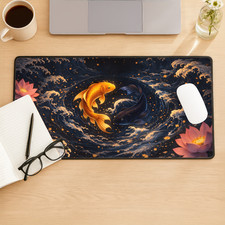 Yin Yang Koi Fish XXL Gaming Desk Mat 16x32