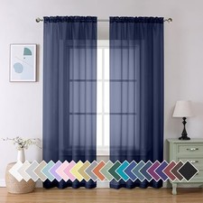  Sheer Curtains 84 inch Length 2 Panels Set, 40