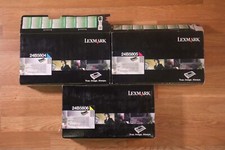 3 Open OEM Lexmark CS736,XS734,XS736,XS738 CMY High Yield Toners 24B5804,05,06 picture