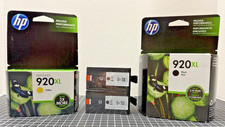 Lot Of 4 Genuine HP 920 XL Ink Cartridges 3 Black & 1 Yellow Expired *READ* picture