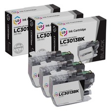 LD Compatible Replacement for Brother LC3013 / LC3013BK High Yield Black Ink 3PK picture
