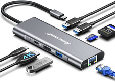 Hiearcool USB C Hub Ethernet, USB C 4K@60Hz HDMI Adapter,8 IN1 Multiport Type C  picture
