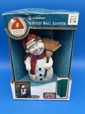 Snowman Santa's Power Hand Painted Christmas Holiday 6 Outlet Wall Adapter picture