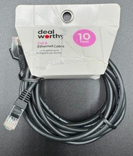 DEAL WORTHY Cat 6 Ethernet Cable 10 Feet NEW Open Package Black picture