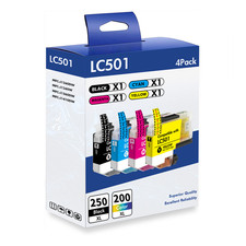 4PACK LC501 XL Ink Cartridges for Brother MFC-J1260DW MFC-J1360DW J1410DW LC501 picture