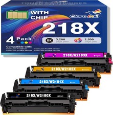 4-Pack Toner Cartridge 218X HP Black Cyan Magenta Yellow BN With Chip picture