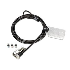 Universal 3-in-1 Combination Laptop Lock - Preset - Carbon Steel, Plastic - 6 ft picture