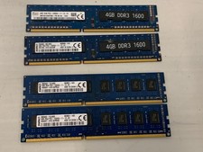 Lot of 4 DDR3 1600MHz Desktop RAM 24GB Total Kingston 9995403 SK Hynix PC3-12800 picture
