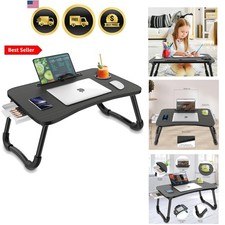 Foldable Laptop Bed Table Multi-Function Lap Serving Tray Dining Table with S... picture