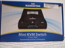 New 2-Port Mini KVM Switch 2-Port PS/2 ~ Manhattan 151238 picture