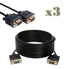 3-Pack- 30ft SVGA/VGA Male/Male Cable for PC Monitor Projector CCTV Display Cord picture