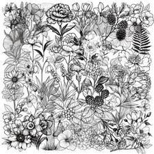 50Pcs Black and White Flower Stickers Pack, Aesthetic Plant Stickers for Laptop picture
