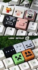 Minecraft Pixel Keyboard Lobo Resin Keycap Mechanical Cross Shaft Key Caps picture