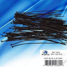USA  ~ 100 BLACK Plastic Cable Cord Wire Zip Ties 11.8'' 12 BRAND NEW picture