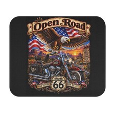 Open Road  Route 66  Motorcycle Art Mouse Pad (Rectangle) picture