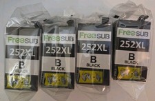 (4) FreeSub Genuine Epson 252XL Black Ink Cartridge New Sealed In Plastic  picture