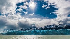 Landscape nature water sea sun clouds mountains ice Custom Gaming Mat Desk picture