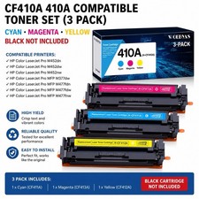 CF410A 410A Compatible Toner Set 3 Pack No Black New Sealed M477 M452 picture