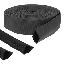 33 FT Nylon Hydraulic Hose Protector Sleeve Black Protective Cover Hose Sheath H picture