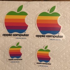 Vintage 1980s Apple Computer Rainbow Logo Sticker Decal Brochure Macintosh picture