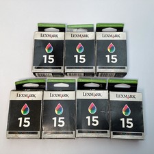 Lot of 7 Lexmark 15 Color Print Cartridges Return Program Genuine Model 15 - New picture