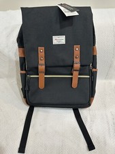Modoker Vintage Black Laptop Backpack School College Backpack with USB Men Women picture