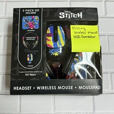 Disney Stitch Headset with Microphone and Mouse Pad Tech Bundle *Missing USB* picture