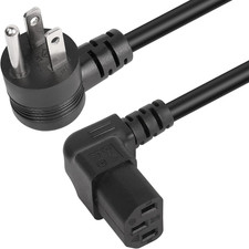 90 Degrees 3 Prong AC to IEC320 C13 Power Cord,10A 125V up Angle NEMA picture