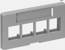 Leviton 49910-SG4 Quickport Modular Furniture Faceplate 4-Port Gray (New Box 25) picture