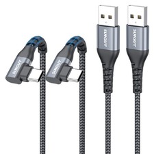 SUNGUY Right Angle USB C Cable 1FT, Short USB C Cable Fast Charging [2Pack] picture