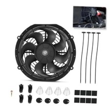 Universal 10 Inch Black Slim Radiator Cooling Fan 12V 80W Push Pull 10 inch picture