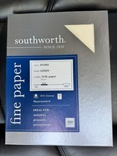 Southworth Fine Pape 25% Cotton Business Paper Ivory Linen 8.5 x 11 in 100ct picture
