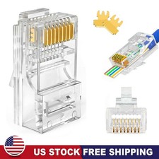 100-500 RJ45 Modular Plugs 8P8C Cat5e Cat6 LAN Ethernet Cable Connector End Plug picture