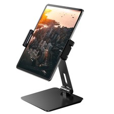 iPad Stand Holder, Heavy-Duty Aluminum Tablet Stand, Adjustable Swivel Foldable picture