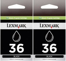 New Genuine Lexmark 36 2PK Ink Cartridges Box X Series X4650 X3650 picture
