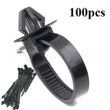 10-100PCS Car Nylon Black Cable Ties Push Mount Wire Harness Fastener Cable picture