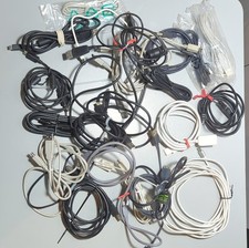 Lot of 25 Assorted USB-A, USB-B, Mini-B, Micro-B Gold Plated Cables Mixed Colors picture
