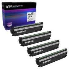 4PK Reman Toner Cartridge for HP 651A Black, CE340A 13,500* Page Yield picture