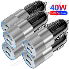 40W Fast Adapter Dual USB PD Type-C Car Charger For iPhone 16 15 14 13 Samsunng picture