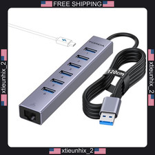 USB Hub with Ethernet and 8 Ports, 6 USB 3.0, USB C Charging, Gigabit Ethernet picture