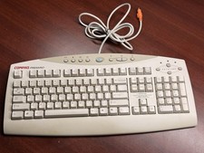 Vtg COMPAQ Presario Wired Multimedia Keyboard SK-2700 Beige PS/2 - picture