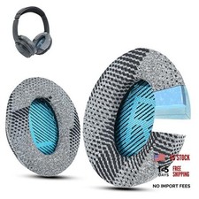 Cooling Gel Earpads for Bose QC35 & QC45, Fabric,Blue Scrim Grey & Blue picture