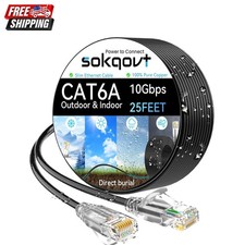 Cat6a Ethernet Cable Slim 25ft Outdoor, 28AWG Pure Copper Cat6 Internet Cable... picture