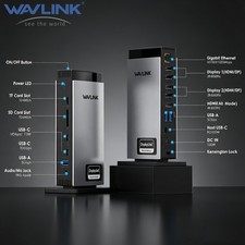 WAVLINK DISPLAYLINK DOCKING STATION LAPTOP DOCK 3 HDMI 2 DP 2USB C 3 USB A 100W picture