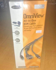 Belkin Pro Series Plus 10' OmniView All-In-One VGA PS/2 KVM Cables Open Box picture