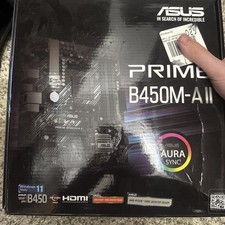 Prime Motherboard B450m- AII ASUS WITH vertical GPU Mount & IO SHIELD picture